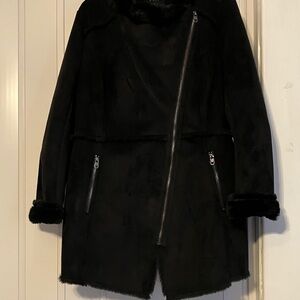 Jessica Simpson Black Teddy Jacket with Faux Fur Trim